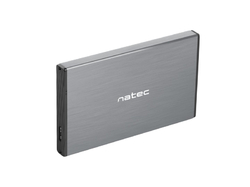 Natec externí box pro HDD 2,5” USB 3.0 Rhino Go, šedý, hliníkové tělo