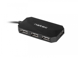 Natec rozbočovač Locust, 4x USB 2.0 HUB, černý
