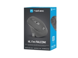 Natec optická myš FALCON/3200 DPI/Kancelářská/Optická/Pro praváky/Bezdrátová Bluetooth/Černá