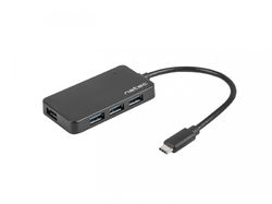 Natec rozbočovač Silkworm, USB-C 4x USB 3.0 HUB, černý