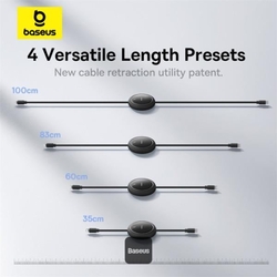 Navíjecí kabel Baseus Free2Pull USB-C/Lightning s nastavitelnou délkou až 1m 20W černý