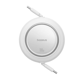 Navíjecí kabel Baseus Free2Pull USB-C/USB-C s nastavitelnou délkou až 1m 100W bílý