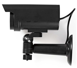 NEDIS atrapa bezpečnostní kamery s blikající LED/ bullet/ IP44/ venkovní/ černá