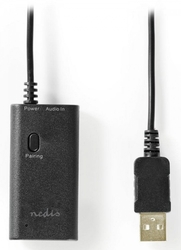 NEDIS bezdrátový audio vysílač/ Bluetooth 3.0/ až 2 sluchátka/ 3,5mm jack/ USB/ černý