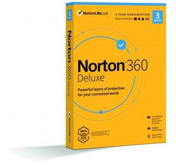 NORTON 360 DELUXE 25GB CZ 1uživatel, pro 3 zařízení, na 12 měsíců, box