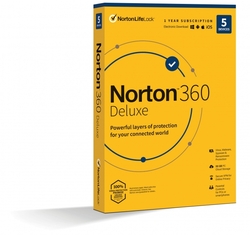 NORTON 360 DELUXE 50GB CZ 1uživatel, pro 5 zařízení, na 12 měsíců, box