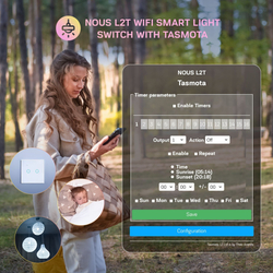 NOUS L2T WiFi Tasmota 2 kanálový vypínač osvětlení