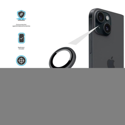 Ochranná skla čoček fotoaparátů FIXED Camera Glass pro Apple iPhone 16/16 Plus, černá