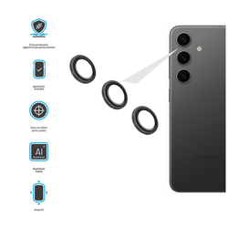 Ochranná skla čoček fotoaparátů FIXED Camera Glass pro Samsung Galaxy S24+, černá