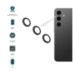 Ochranná skla čoček fotoaparátů FIXED Camera Glass pro Samsung Galaxy S25+, černá