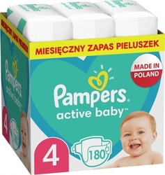 Pampers Active Baby Plenky Velikost 4, 9 kg-14 kg, 180 ks