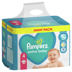 Pampers Active Baby Plenky Velikost 4, 9kg-14kg, 76ks