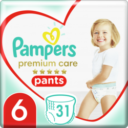 Pampers Plenkové Kalhotky Premium Care Velikost 6, 31 Kusů, 15kg+
