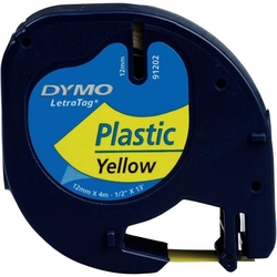 Páska do štítkovače Dymo LetraTAG, 91221, S0721660, bílá/černá, 12 mm