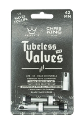 PEATY'S X CHRIS KING (MK2) SILVER TUBELESS VALVES 42MM 