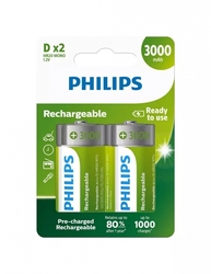 PHILIPS R20B2A300/10 Nabíjecí baterie, D, (2ks)