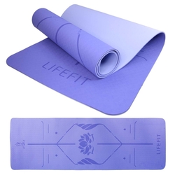 Podložka LIFEFIT YOGA MAT LOTOS DUO, 183x58x0,6cm, modrá