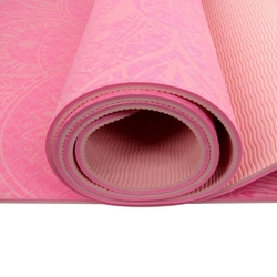 Podložka LIFEFIT YOGA MAT MANDALA DUO, 183x58x0,6cm, růžová