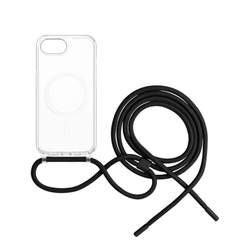 Pouzdro FIXED MagPure Neck s černou šňůrkou na krk pro Apple iPhone 16e