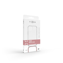 Pouzdro FIXED Pure Neck s růžovou šňůrkou na krk pro Apple iPhone 14 Plus