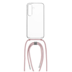 Pouzdro FIXED Pure Neck s růžovou šňůrkou na krk pro Samsung Galaxy S24