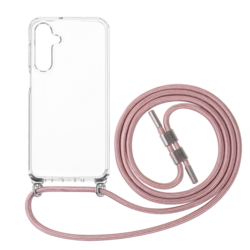 Pouzdro FIXED Pure Neck s růžovou šňůrkou pro Samsung Galaxy A16 4G/5G