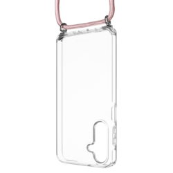 Pouzdro FIXED Pure Neck s růžovou šňůrkou pro Samsung Galaxy A16 4G/5G