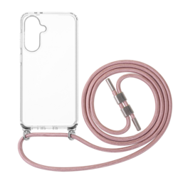 Pouzdro FIXED Pure Neck s růžovou šňůrkou pro Samsung Galaxy A36 5G/A56 5G