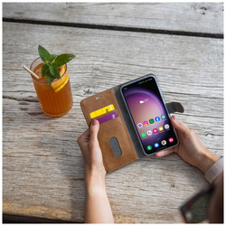 Pouzdro typu kniha FIXED Opus pro Samsung Galaxy A35 5G, hnědé