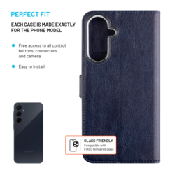 Pouzdro typu kniha FIXED Opus pro Samsung Galaxy A36 5G/A56 5G, modré