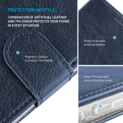 Pouzdro typu kniha FIXED Opus pro Samsung Galaxy A36 5G/A56 5G, modré