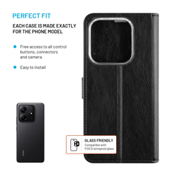 Pouzdro typu kniha FIXED Opus pro Xiaomi Redmi Note 14 5G, černé