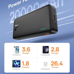 Powerbanka Baseus Airpow 20000mAh, 20W černá
