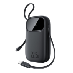 Powerbanka Baseus EnerFill FC31 Qpow 3 20000mAh, 22,5W, s kabelem USB-C a Lightning černá
