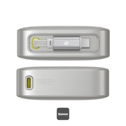 Powerbanka Baseus Free2Pull 20000mAh, 65W, s kabelem USB-C bílá