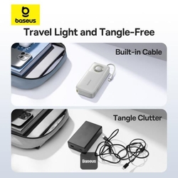 Powerbanka Baseus Free2Pull 20000mAh, 65W, s kabelem USB-C bílá