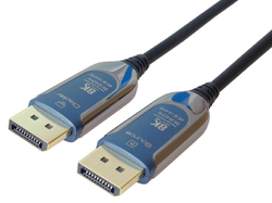 PremiumCord 8K Optický DisplayPort 1.4 přípojný kabel M/M, zlacené konekt. 50m