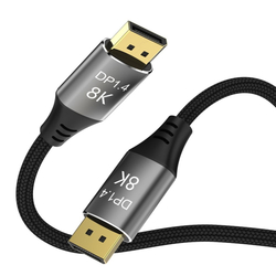 PremiumCord DisplayPort 1.4 přípojný kabel 32,4Gbit/s, rozlišení 8K, kovové a zlacené konektory, 0,5m
