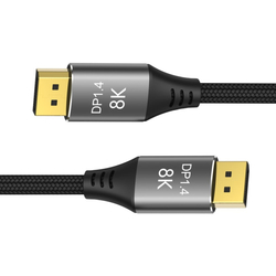PremiumCord DisplayPort 1.4 přípojný kabel 32,4Gbit/s, rozlišení 8K, kovové a zlacené konektory, 0,5m