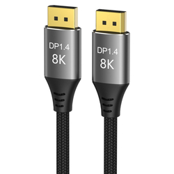 PremiumCord DisplayPort 1.4 přípojný kabel 32,4Gbit/s, rozlišení 8K, kovové a zlacené konektory, 1,5m