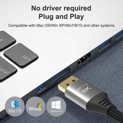 PremiumCord DisplayPort 1.4 přípojný kabel 32,4Gbit/s, rozlišení 8K, kovové a zlacené konektory, 1,5m