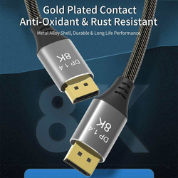 PremiumCord DisplayPort 1.4 přípojný kabel 32,4Gbit/s, rozlišení 8K, kovové a zlacené konektory, 1,5m
