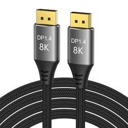 PremiumCord DisplayPort 1.4 přípojný kabel 32,4Gbit/s, rozlišení 8K, kovové a zlacené konektory, 1m