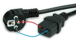 PremiumCord Kabel síťový k počítači 230V 16A 1,5m  IEC 