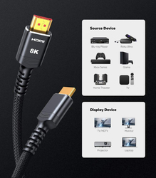 PremiumCord ULTRA HDMI 2.1 High Speed + Ethernet kabel 8K@60Hz,zlacené 3m