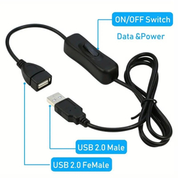 PremiumCord USB 2.0 kabel prodlužovací s vypínačem