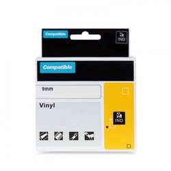 PRINTLINE kompatibilní páska s DYMO 18056, 12mm,1.5m,černý tisk/žlutý p., RHINO, bužírka 