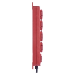 Prodlužovací kabel 3m / 4 zásuvky / s vypínačem / černo-červený / guma-neopren / 1,5mm2