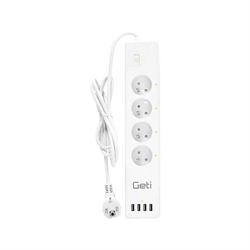 Geti prodlužovací přívod Smart GSS04, 4 zásuvky, 4x USB, Tuya