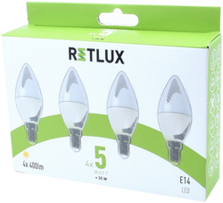 Retlux REL 35 E14 C37 LED žárovka 4x 5W 
